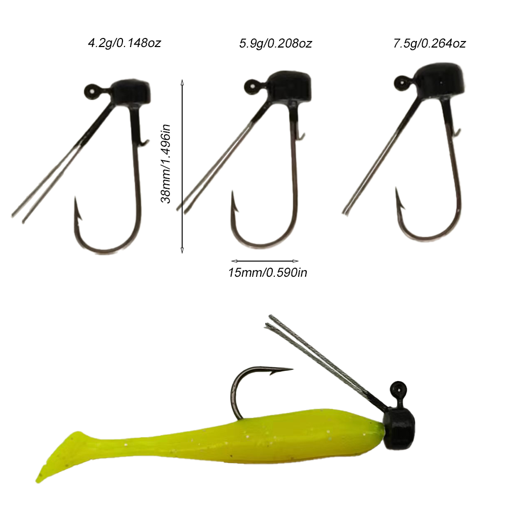Weedless Hooks Jig Heads Fishing Worm Football